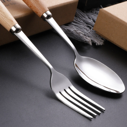 Cuchara, Cuchara, Cuchara Y Vajilla Con Mango De Madera Inox