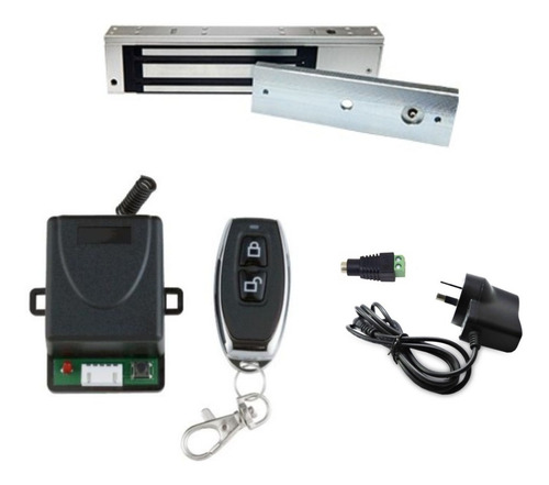 Imagen 1 de 7 de Kit Acceso Puerta Cerradura Electromagnética Control Remoto