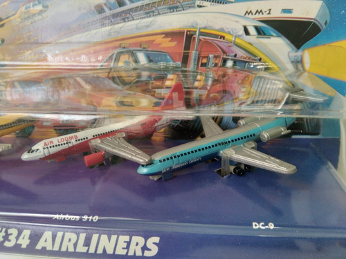 Aviones Micro Machines Galoob Set 34 Airliners 1995 Original (Usado)