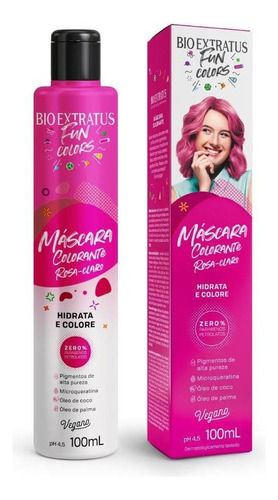 Máscara Bio Extratus Colorante Fun Colors Rosa Claro 100 Ml