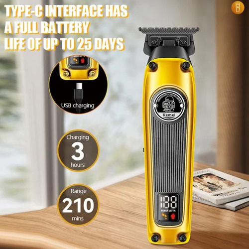 Kemei Patillera De Pelo Km 1855 Profesional Recargable Tipoc