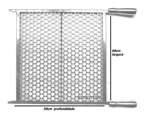 Grelha Para Churrasqueira Moeda Inox 60cm Larg E Apoio