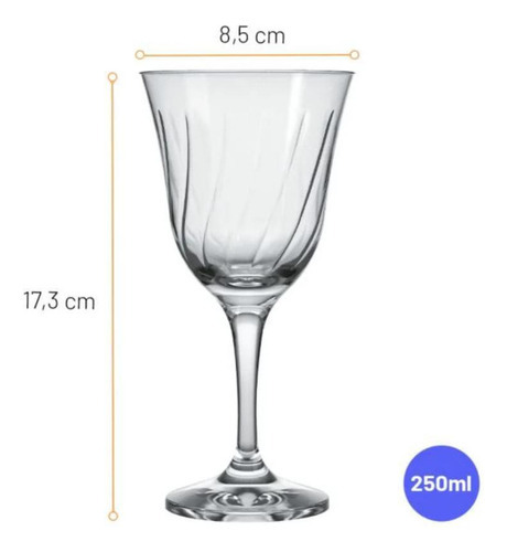 Jogo De Taças Nadir Lírio 250ml Com 12 Peças