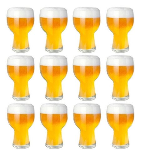 Set 12 Vasos Copas De Vidrio Nadir Cerveza 450 Ml Balon