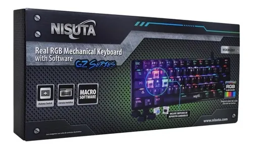 Teclado Gamer Mecanico Nisuta Nskbgz61 Outemu Red Software