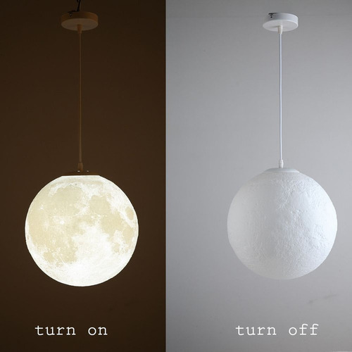 Lámpara Colgante De Estilo Moderno Con Diseño De Luna Impres