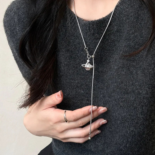 Collar Con Colgante De Perlas Y Saturno De Nuevo Estilo 2024
