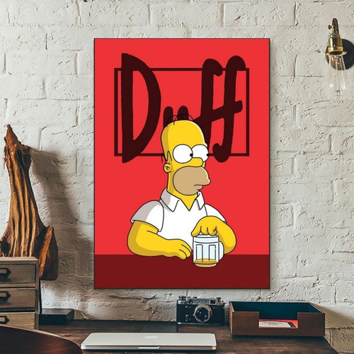 Cuadro Decorativo Homero Simpson Duff Diseño Canvas 35x55cm