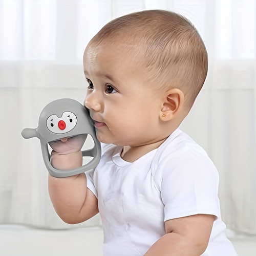 Juguete De Dentición For Bebés, Pingüino Gris