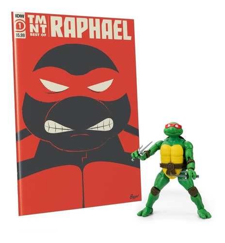 Figura Articulada Raphael Con Comic  Tmnt De Bst Axn