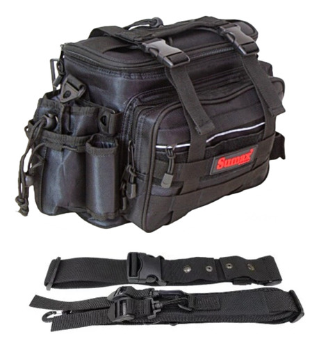 Bolsa Porta Apetrechos Sumax Sm-1821 C/ 2 Estojos Preta