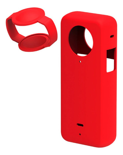 Case Silicone Para Insta360 One X3 + Capa Proteção De Câmera Cor Vermelho