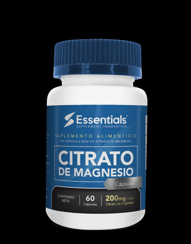 Essentials Citrato De Magnesio 60 Caps Sabor Sin Sabor