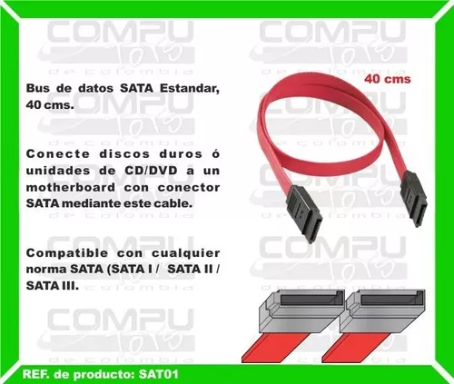 Cable De Datos Sata-3 Discos Duros Ref: Sat01 Computoys Sas