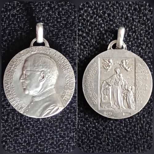 Medalla Plata 925 José María Escriva De Balaguer Opus Dei (Usado)