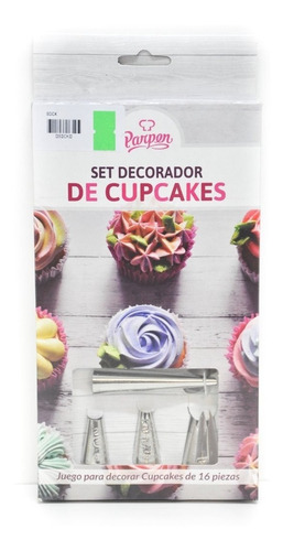 Set Decorador De Cupcakes 16 Piezas Para Rellenar Y Decorar