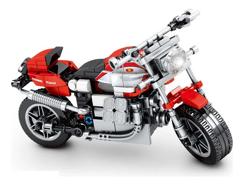 Moto Motocicleta Gris Roja Juguete Armatodo Construcción