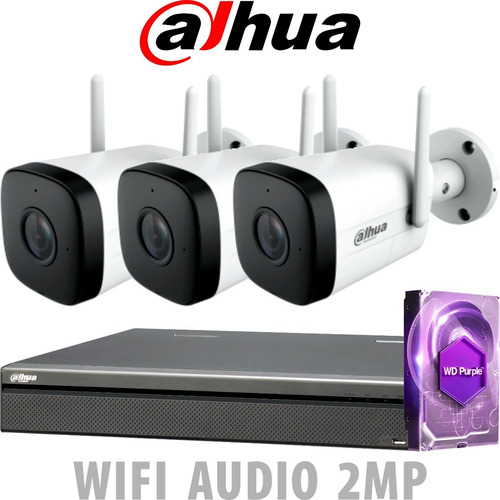 Imagen 2 de 10 de Kit Ip Seguridad Dahua Wifi 4 + 1tb + 3 Camaras 2mp