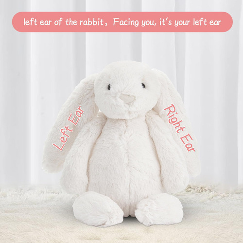 Conejo De Pascua Personalizado Con Nombre Bordado 30 Cm