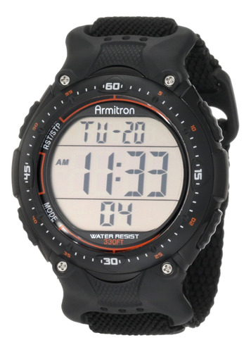 Armitron Sport Mens Blk Cronógrafo Correa Negra Reloj Con Pa