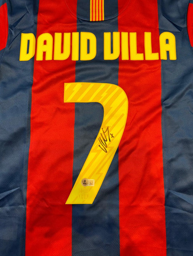 Camiseta Autografiada Por David Villa Con Coa Beckett