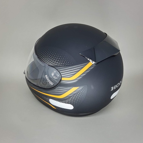 Imagem 4 de 6 de Capacete Honda Fechado Hfs Wing Preto Fosco/laranja