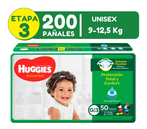 Pañales Huggies Etapa 3 X 200 Und. Pañales Etapa 3. Etapa G