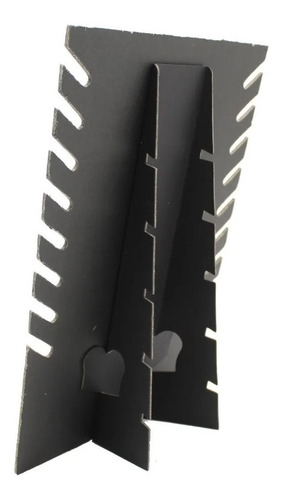 Imagen 5 de 5 de Exhibidor Mostrario 8 Cadenas Collar Terciopelo Negro Plano