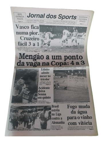 Jornal Dos Sports Flamengo Grêmio Aryton Senna 21-5-1993*
