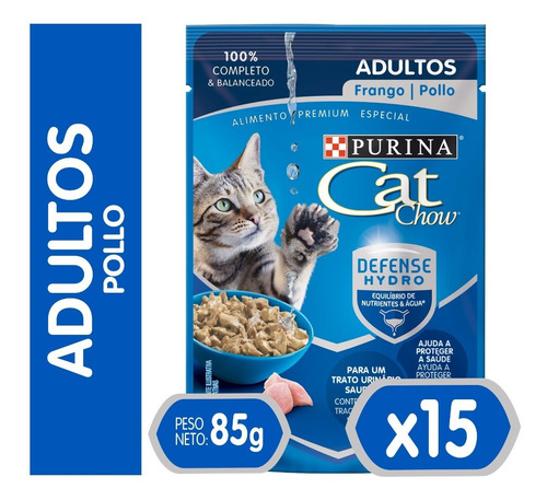 Alimento Húmedo Para Gato Cat Chow® Adultos Pollo Sobre 85g