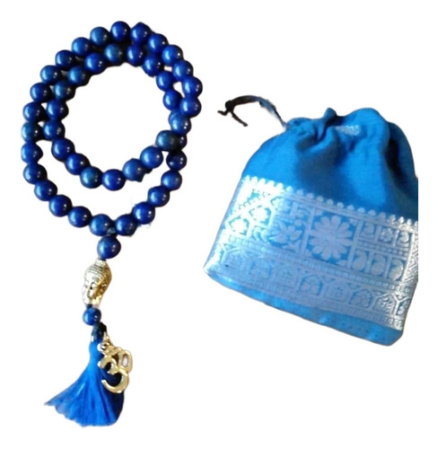 Japa Mala 45 Cuentas Códigos Sagrados Lapislazuli Cuarzo 8mm