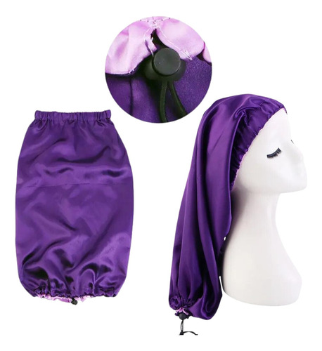 Gorro De Satin Reversible Cabello Largo