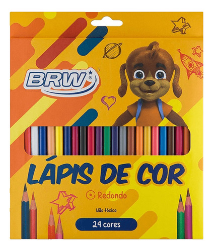 Lápis De Cor Com 24 Brw Redondo Não Tóxico Para Desenhar Cor da marcação Colorido