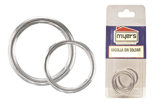 Argolla Myers De 32 Mm Niquelada Sin Soldar De 6pzs 05000380