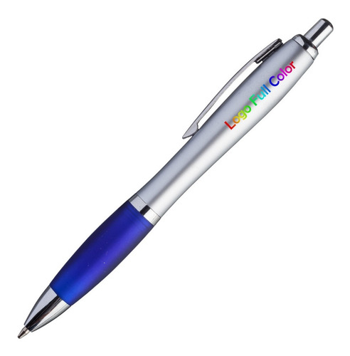 100 Bolígrafos Lapiceras Con Logo Full Color Acero