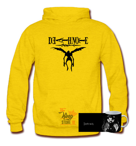 Poleron + Taza, Death Note, Cuaderno Negro, Anime, Shikigami, Muerte / The King Store