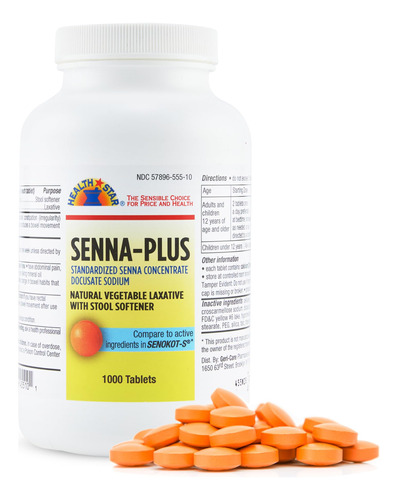 Health Star Senna Plus Laxante Tabletas, 50 Mg / 8,6 Mg Fuer