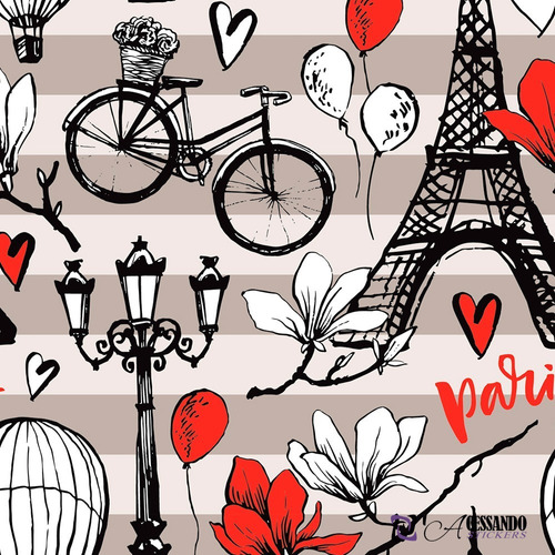 Papel Parede Vinílico Lavável Paris Torre Eifel Casual 129