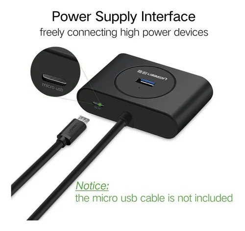 Hub Splitter - 4 Usb 3.0 Ugreen Otg 40850 Adaptador Tipo C