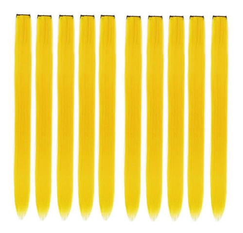 Pinzas De Extensin De Cabello, 10 Unidades, Color Amarillo,