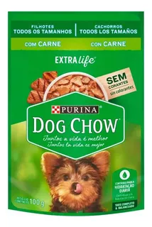 Alimento Húmedo Dog Chow Cachorros Carne 100g X 2uni