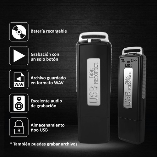 Grabadora Usb Microfono Espia Discreto Calidad / Impoluz