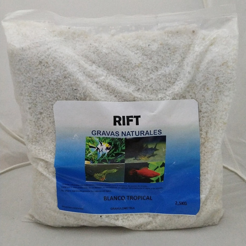 Grava Natural Blanco Tropical Fino Rift 2,5 Kg Acuarios