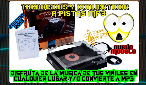 Imagen 2 de 10 de Nueva Tornamesa Tocadiscos Digitaliza Tus Discos Lp A Mp3