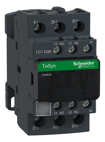Lc1d38r7 Iec Contactor, Tesys Deca, Nonreversing, 38a, 20hp