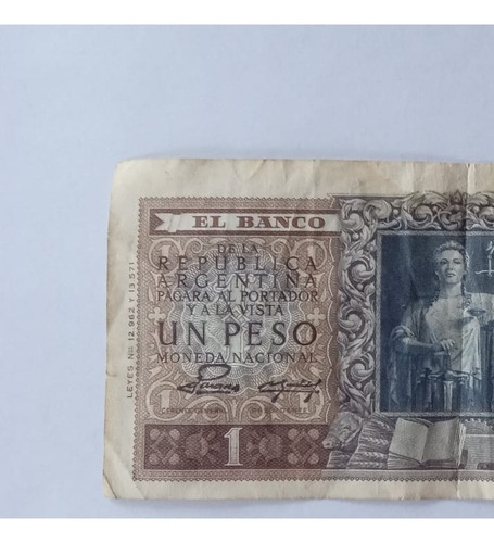 Billete De Un Peso Moneda Nacional 