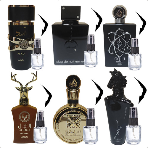6mini Perfume Asad Fakhar Clubnuit Wazeer Maahir Tharwah 5ml
