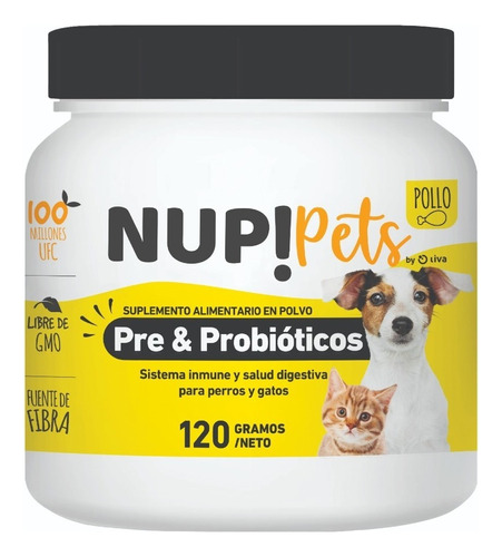 Nup! Pre & Probióticos Perros Y Gatos Sabro Pollo 120 Gr