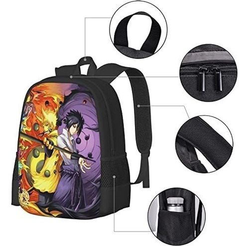 C 3 Mochilas Naruto Con Fiambrera Uzumaki Sasuke For Niño