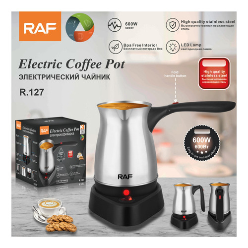 Jarra Cafetera Eléctrica 0.5l Raf-127 Acero Inoxidable